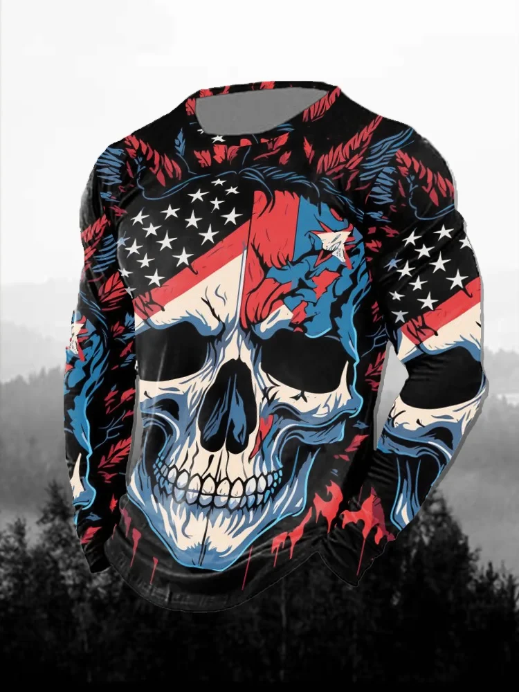 Men's 3D Print Red Dark Skull  - 3D Printing Custom ulasan dan harga